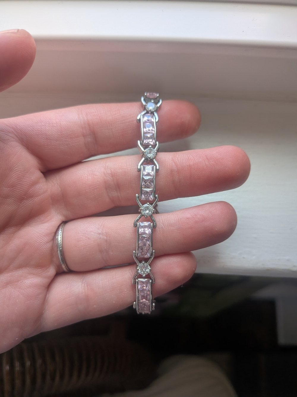 Pink Cubic Crystal Link Bracelet - Women Jewelry
